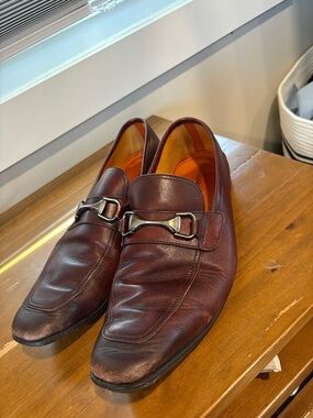 Magnanni Burgundy Leather Bit Loafers